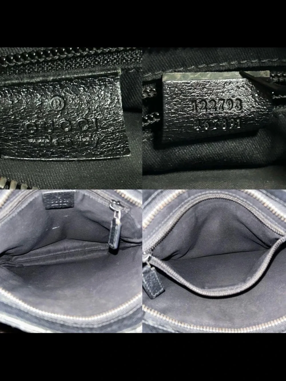Gucci Black GG Monogram Messenger Shoulder Bag